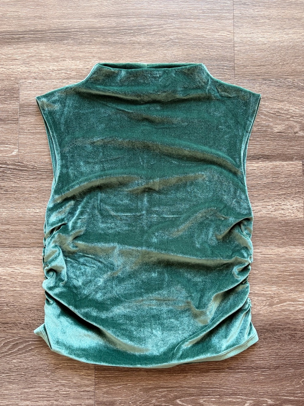 a new day Velvet Sleeveless Mock Neck Tank in Emerald Green